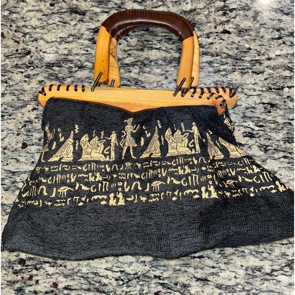 Hebrew logo hobo bag